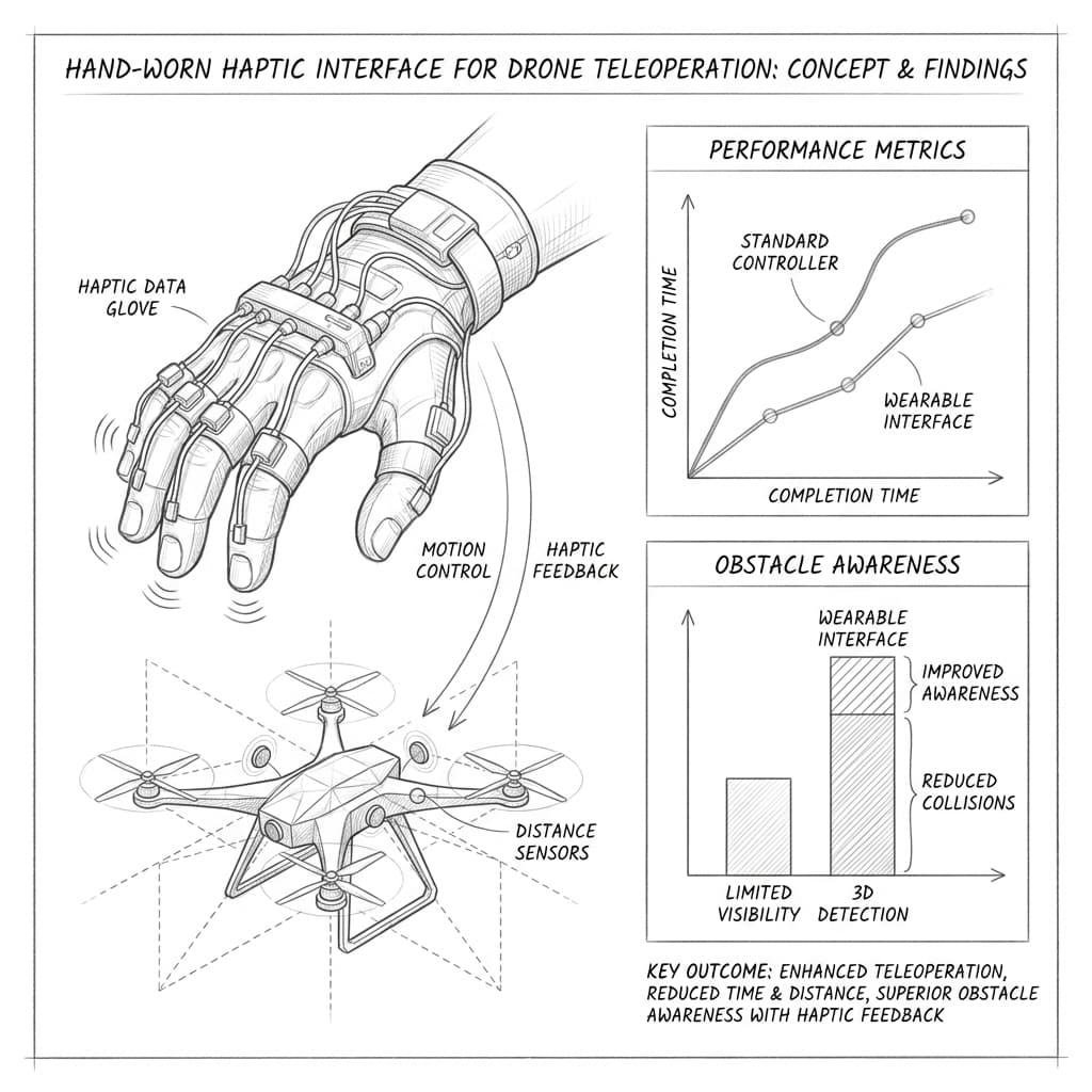 Hand-worn Haptic Interface for Drone Teleoperation